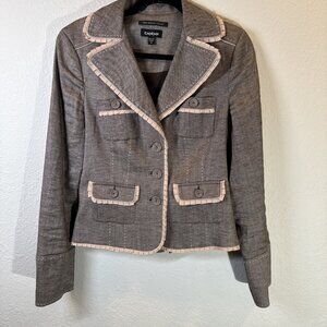 Bebe Suit Jacket Pink Gray 13% linen Size 10